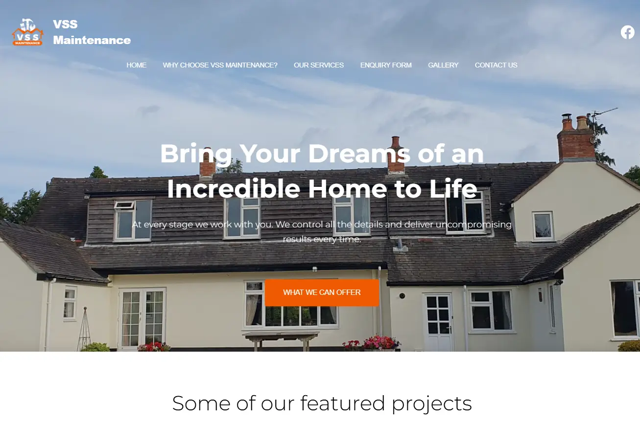 VSS Maintenance — builders and property maintenance website designed by Digital Solutions Shropshire